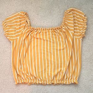 Gold and white crop top from American eagle